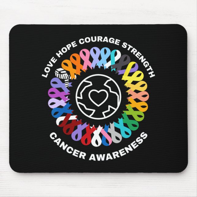 All Cancer Matters Awareness Every Colour Ribbons  Mouse Mat (Front)