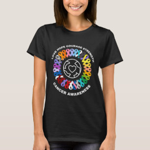 All Cancer Matters Awareness Every Colour Ribbons  T-Shirt