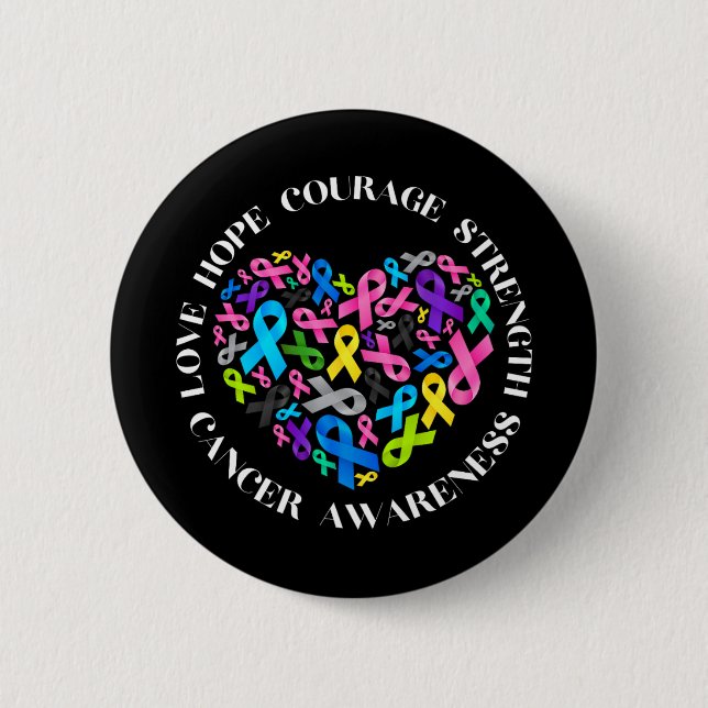 All Cancer Matters Awareness Fight All Cancer Ribb 6 Cm Round Badge (Front)