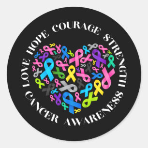 All Cancer Matters Awareness Fight All Cancer Ribb Classic Round Sticker