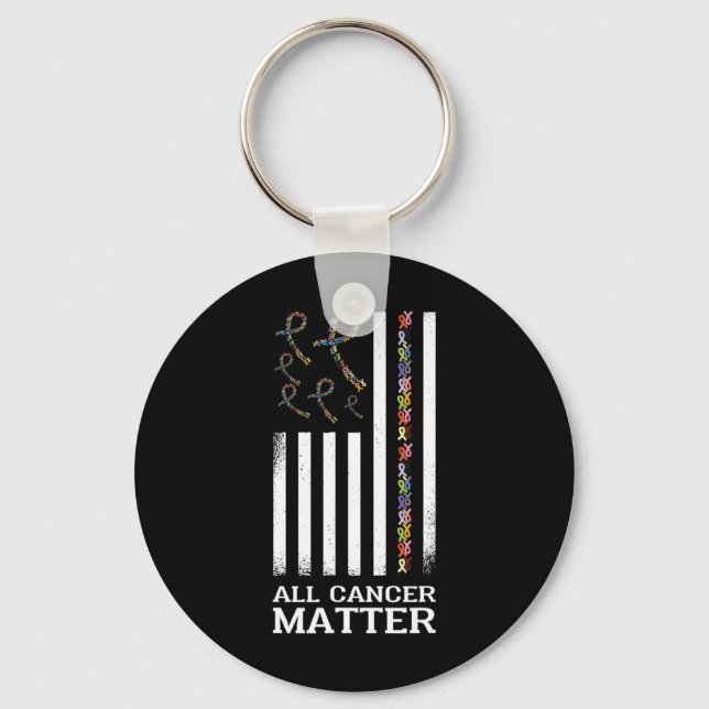 All Cancer Matters Awareness Saying World Cancer D Key Ring (Front)