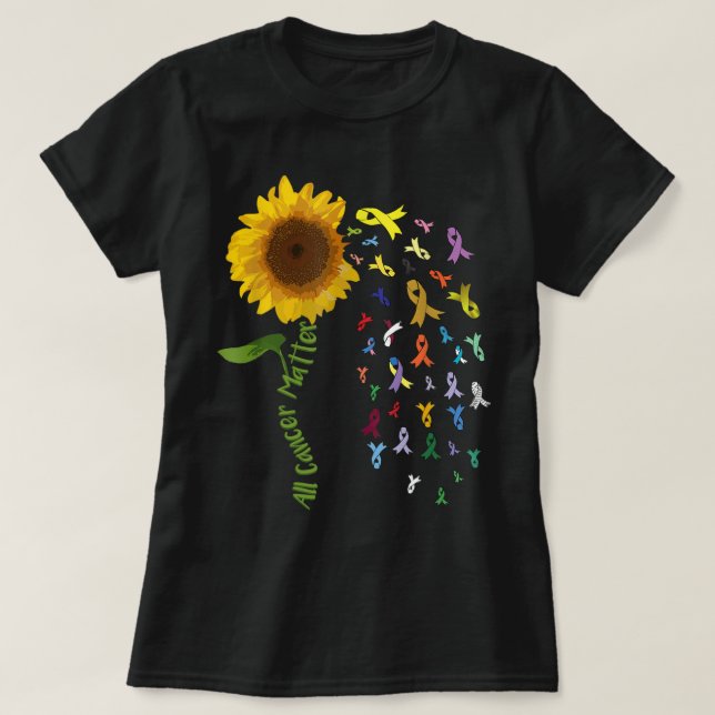 All Cancer Matters Awareness Support World Cancer  T-Shirt (Design Front)