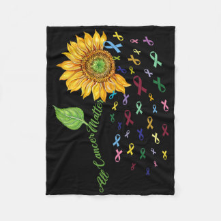 All Cancer Problem Ribbon Awareness Saying World C Fleece Blanket