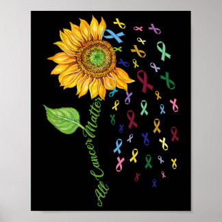 All Cancer Problem Ribbon Awareness Saying World C Poster