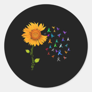 All Cancer Problems Sunflower World Cancer Awarene Classic Round Sticker