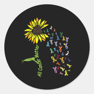 All Cancer S Awareness Day Ribbon Classic Round Sticker