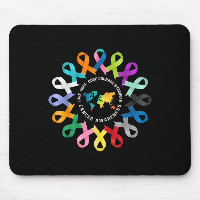 All Cancer S Awareness Fight Cancer Ribbon Support Mouse Mat (Front)