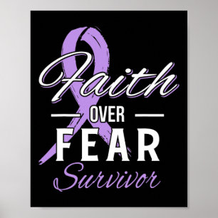 All Cancer Survivor Faith Over Fear Christian Gift Poster