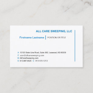All Care Sweeping - Job Title Business Card