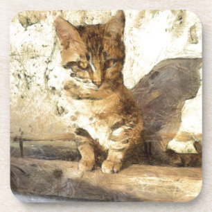 All Cats Are Black In The Dark Pencil Sketch Coaster
