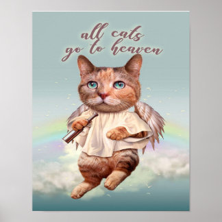 ALL CATS GO TO HEAVEN| Gift for cat lover Poster