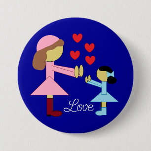 All Children Need Love: Dark Blue 7.5 Cm Round Badge