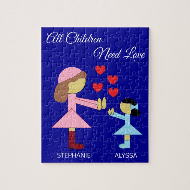 All Children Need Love: DarK Blue Jigsaw Puzzle (Vertical)