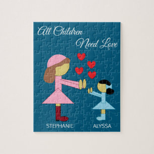 All Children Need Love: Deep Sea Blue Jigsaw Puzzle