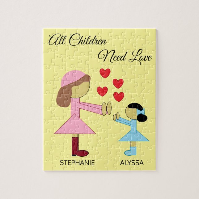 All Children Need Love:  Light Yellow  Jigsaw Puzzle (Vertical)