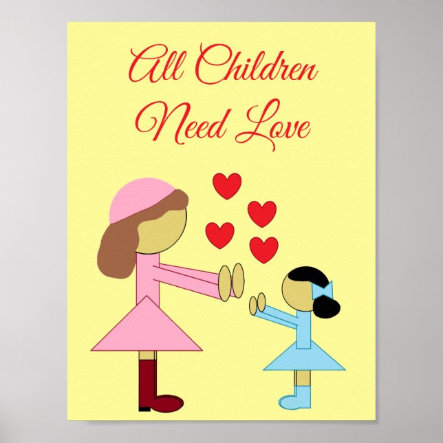 All Children Need Love: Light Yellow Poster (Front)
