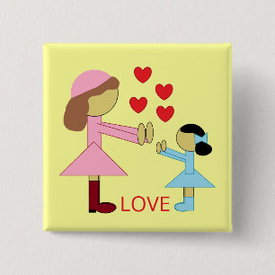 All Children Need Love: Yellow 15 Cm Square Badge