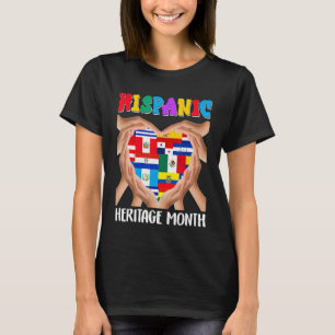 All Countries Hands Heart Hispanic Heritage Month T-Shirt