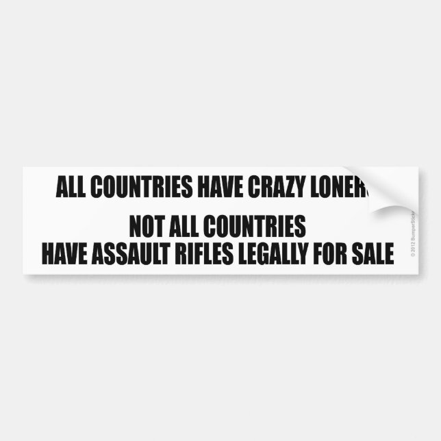 ALL COUNTRIES HAVE CRAZY LONERS BUMPER STICKER (Front)