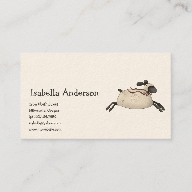 All dem Blessings · Sheep Business Card (Front)