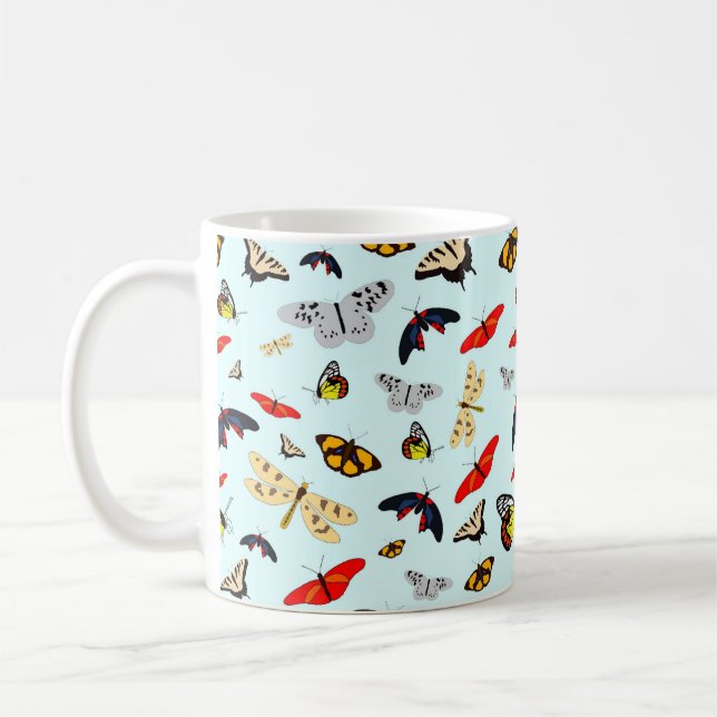 All Different Kinds of Colourful Butterflies Coffee Mug (Left)