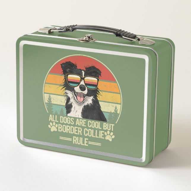 all dogs are cool but border collie rule    metal lunch box (Front)