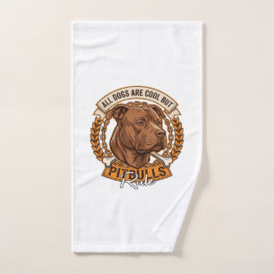 All Dogs Are Cool But Pitbulls Rule Dog Chain Bone Hand Towel