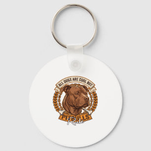 All Dogs Are Cool But Pitbulls Rule Dog Chain Bone Key Ring