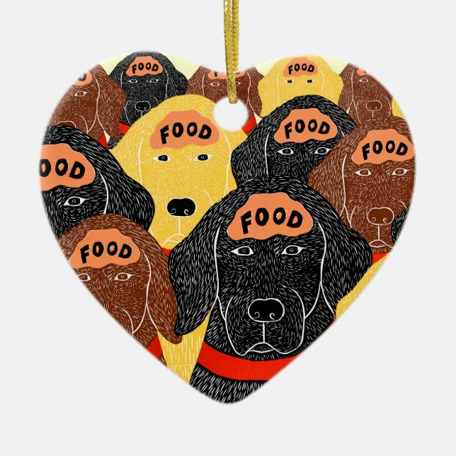 all dogs brains are about the same-Food Ceramic Tree Decoration (Front)