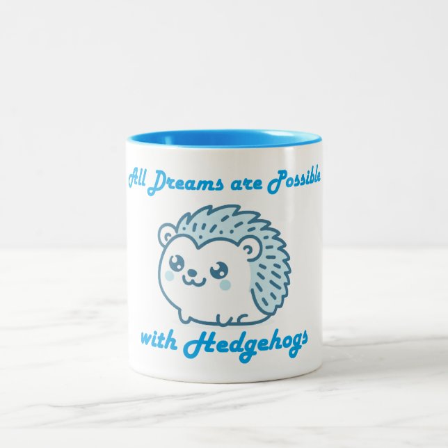All Dreams and Hedgehogs Two-Tone Coffee Mug (Center)