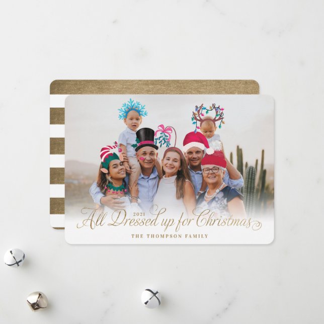 All Dressed Up Christmas Festive Christmas Costume Holiday Card (Front/Back In Situ)