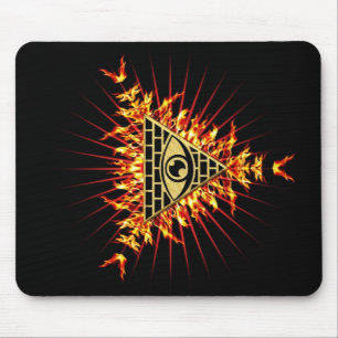 All eye of God, pyramid, foresight Mouse Mat