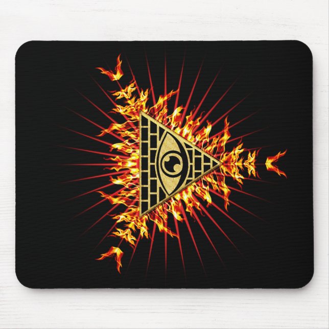All eye of God, pyramid, foresight Mouse Mat (Front)