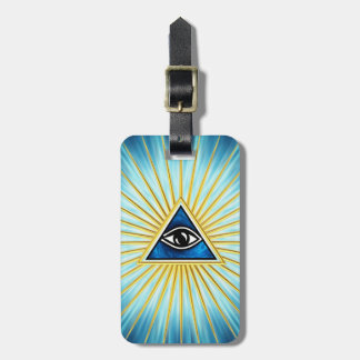 All eye of God, pyramid, Freemasons Luggage Tag