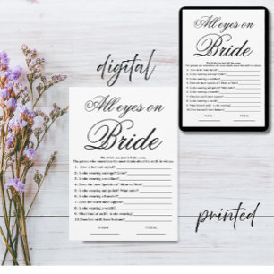 All eyes on Bride Simple Bridal Shower Game Invitation