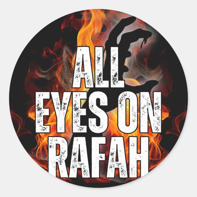 ALL EYES ON RAFAH - Rafah Gaza Palestine massacre  Classic Round Sticker (Front)