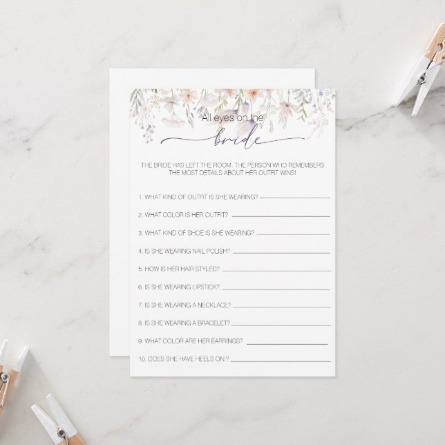 All Eyes On The Bride Bridal Shower Game Invitation (Front/Back In Situ)