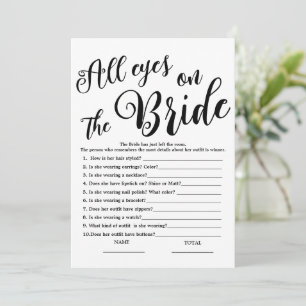 All eyes on the Bride Simple Bridal Shower Game Invitation