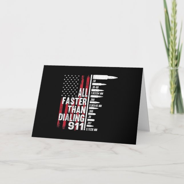 All Faster Than Dialling 911 American Flag Gun Invitation (Front)
