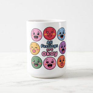 All Feelings Are Okay Cartoon Emotions Sticker Coffee Mug