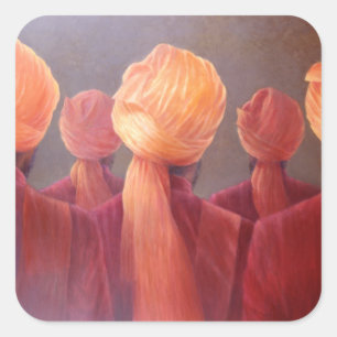 All Five Heads Square Sticker