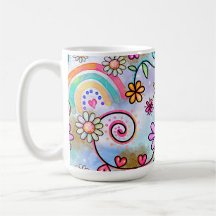 All Flowers, Hearts and Rainbows Coffee Mug
