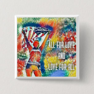 All for love 15 cm square badge