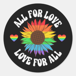 All For Love Love For All   Gay Pride Month Classic Round Sticker
