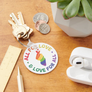 All for Love Pride Rainbow Hand LGBTQ+ Key Ring