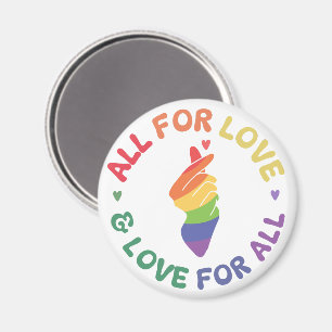 All for Love Pride Rainbow Hand LGBTQ+ Magnet