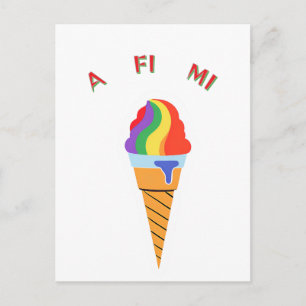 All for me ice cream cone postcard