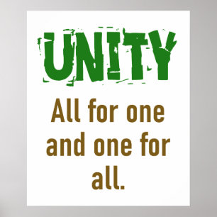 All For One And One For All - Unity Quote Poster