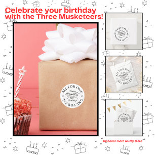 All for One One for All Musketeer Happy Birthday Classic Round Sticker