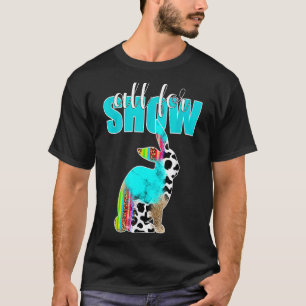 All For Show Livestock Rabbit Cow Print Serape Tur T-Shirt